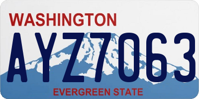 WA license plate AYZ7063