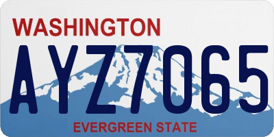 WA license plate AYZ7065