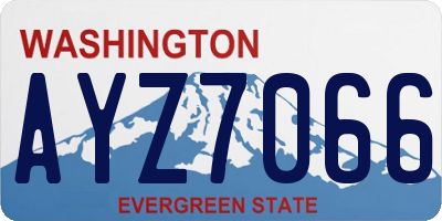 WA license plate AYZ7066