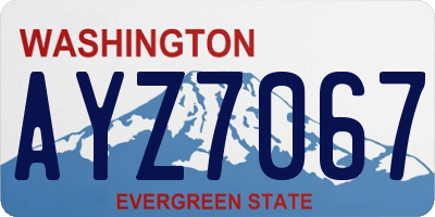 WA license plate AYZ7067