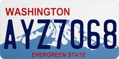 WA license plate AYZ7068