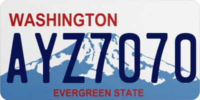 WA license plate AYZ7070