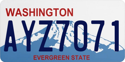 WA license plate AYZ7071