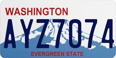 WA license plate AYZ7074