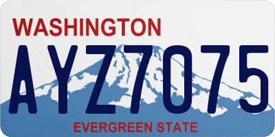 WA license plate AYZ7075