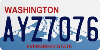 WA license plate AYZ7076