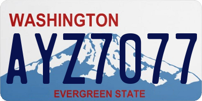 WA license plate AYZ7077