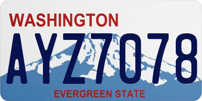 WA license plate AYZ7078