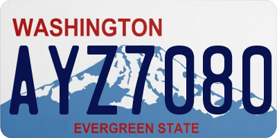 WA license plate AYZ7080