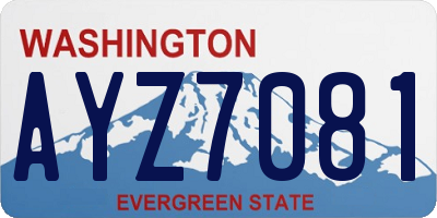 WA license plate AYZ7081