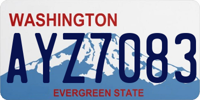 WA license plate AYZ7083