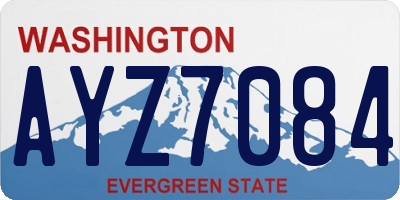 WA license plate AYZ7084