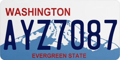 WA license plate AYZ7087