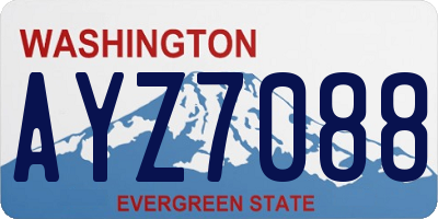 WA license plate AYZ7088