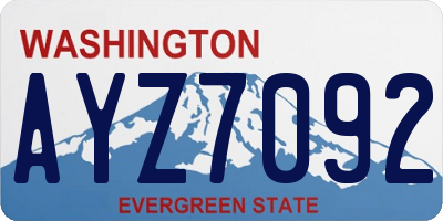 WA license plate AYZ7092
