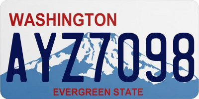 WA license plate AYZ7098