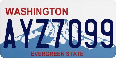 WA license plate AYZ7099