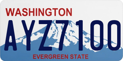 WA license plate AYZ7100