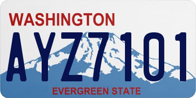 WA license plate AYZ7101