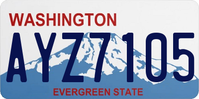 WA license plate AYZ7105