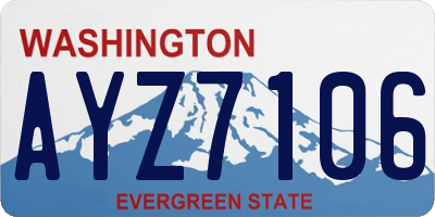 WA license plate AYZ7106