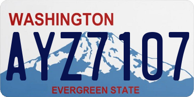 WA license plate AYZ7107