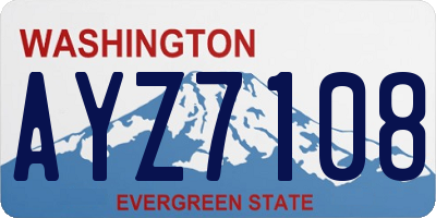 WA license plate AYZ7108