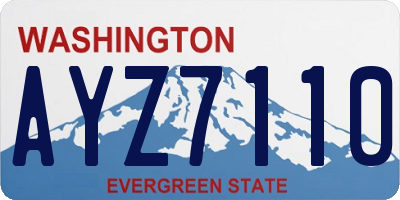 WA license plate AYZ7110