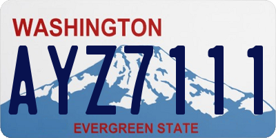 WA license plate AYZ7111