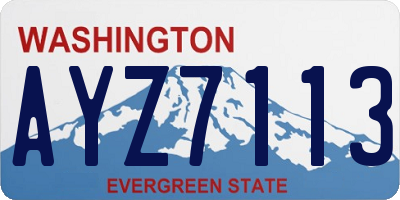 WA license plate AYZ7113