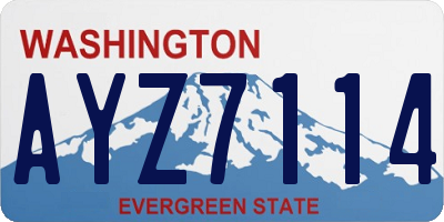 WA license plate AYZ7114