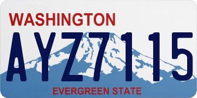 WA license plate AYZ7115