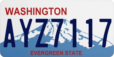 WA license plate AYZ7117