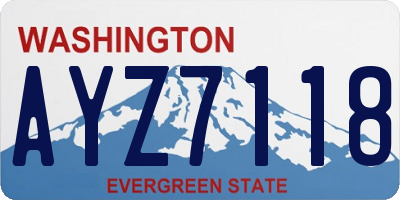 WA license plate AYZ7118