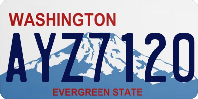 WA license plate AYZ7120