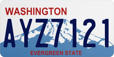 WA license plate AYZ7121