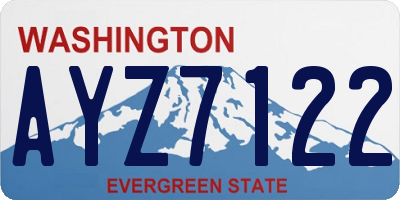 WA license plate AYZ7122