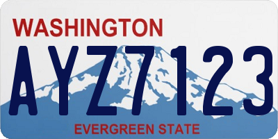 WA license plate AYZ7123