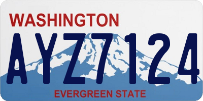 WA license plate AYZ7124