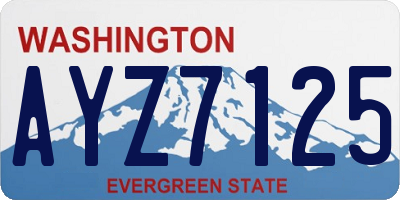 WA license plate AYZ7125