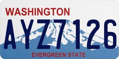 WA license plate AYZ7126