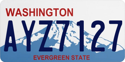 WA license plate AYZ7127