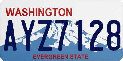 WA license plate AYZ7128