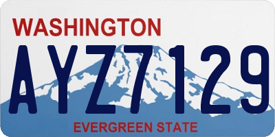 WA license plate AYZ7129