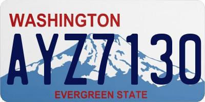 WA license plate AYZ7130