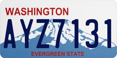 WA license plate AYZ7131