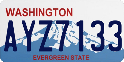 WA license plate AYZ7133