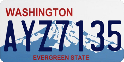 WA license plate AYZ7135