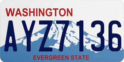 WA license plate AYZ7136