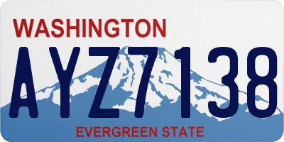 WA license plate AYZ7138